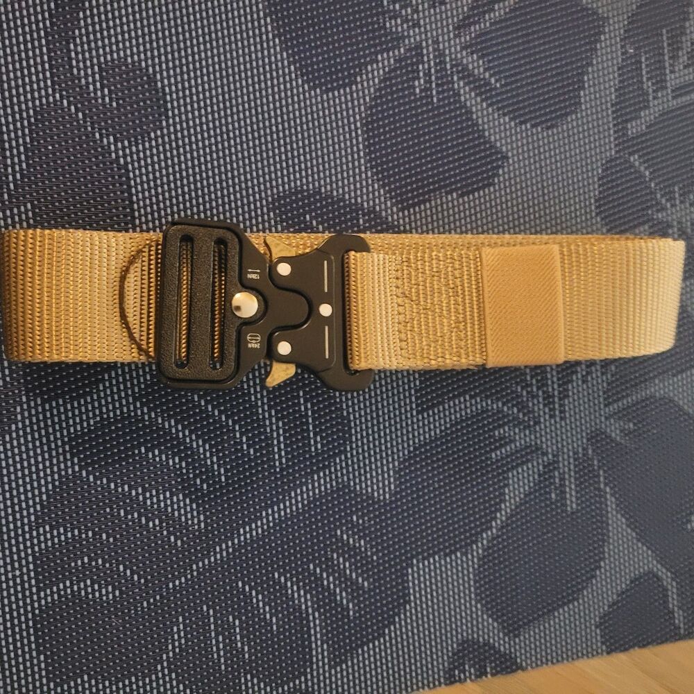 Canvas Military Tactical Belt Adjustable Heavy Duty Quick Release Khaki-Gold